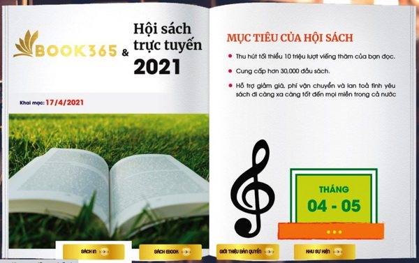 Hội sách trực tuyến Quốc gia 2021 diễn ra từ 17/4 - 15/5 tại sàn điện tử book365.vn